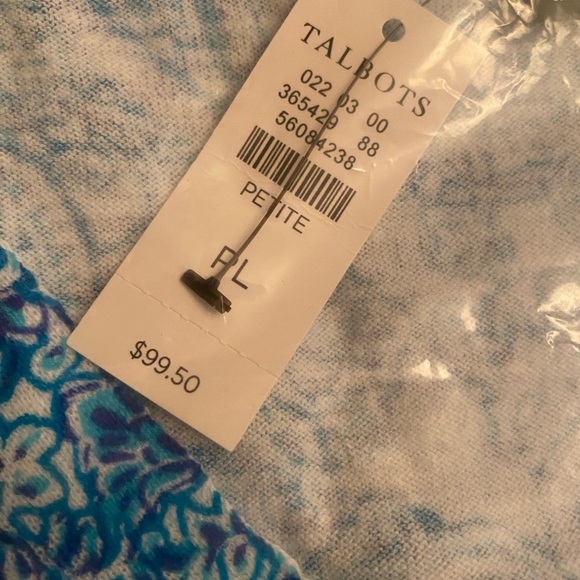 NWT Talbots 100% Cotton Playful Paisley V-Neck Sweater Size PL - Picture 12 of 13
